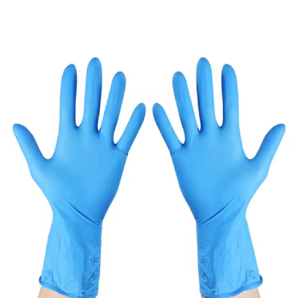 Long Cuff Blue Nitrile Gloves Powder Free - Extra Large - TEM IMPORTS™