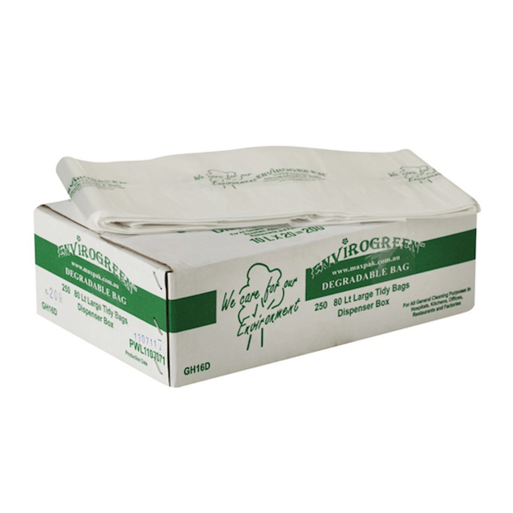 MaxValu Degradable 80L All Purpose Bin Liners Clear - 250/CTN - TEM IMPORTS™