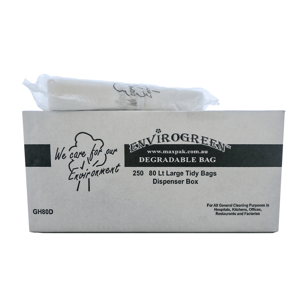 MaxValu Degradable 80L Heavy Duty Bin Liners Clear - 250/CTN - TEM IMPORTS™