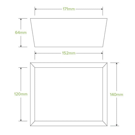Medium BioBoard Lunch Box - 200pcs/Ctn - TEM IMPORTS™