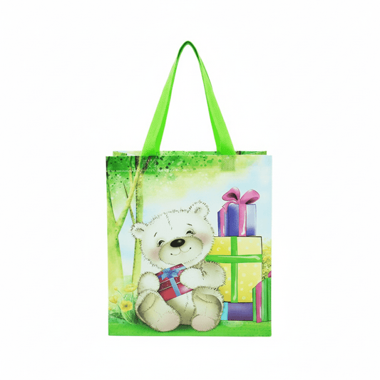 Medium PP Printed Bear & Gift Non - Woven Bag - Pack of 10 - TEM IMPORTS™