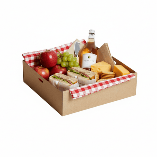 Medium Square Kraft Corrugated Catering Tray - 100/CTN - TEM IMPORTS™