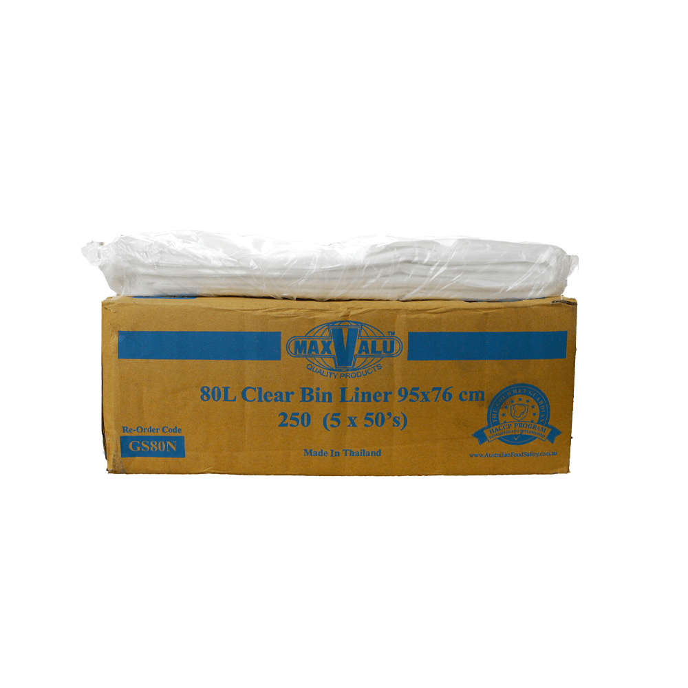 Natural Clear 75 - 80L Heavy Duty Bin Liners - 250/CTN - TEM IMPORTS™