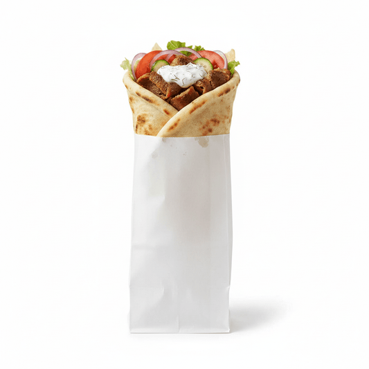 Plain Kebab White GPL Paper Bag - Pack of 500 - TEM IMPORTS™