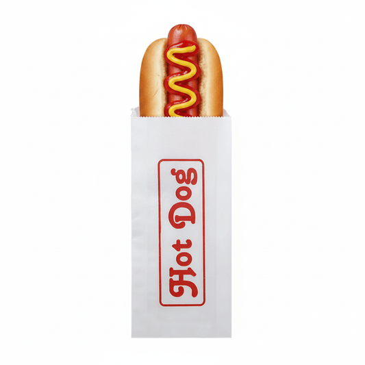 Printed Hot Dog White Paper Bag - Pack of 1000 - TEM IMPORTS™