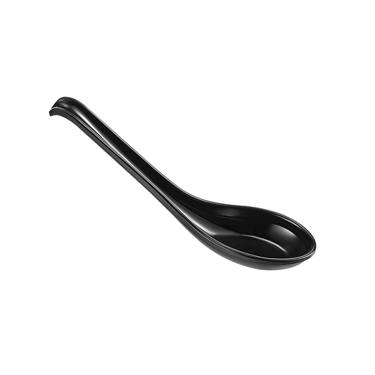 Re-usable Large Plastic Chinese Soup Spoon Hook Style Black - TEM IMPORTS™