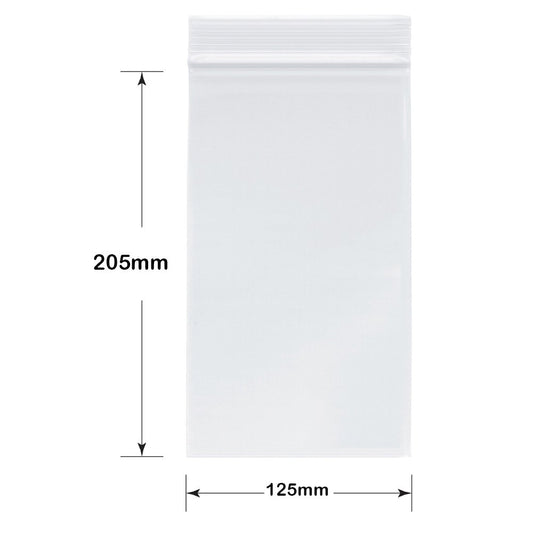 Resealable Bags - LDPE - 125mm x 205mm Clear - TEM IMPORTS™