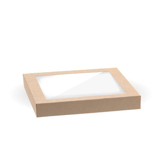 Small BioBoard Catering Tray Window Lid - 100pcs/Ctn - TEM IMPORTS™
