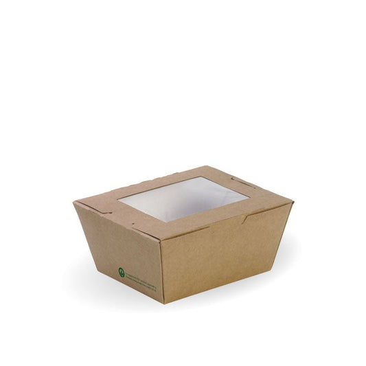 Small BioBoard Lunch Box With Window - 200pcs/Ctn - TEM IMPORTS™