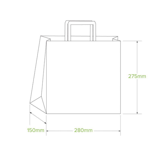 Small Flat Handle Kraft Paper Bags - 250/CTN - TEM IMPORTS™