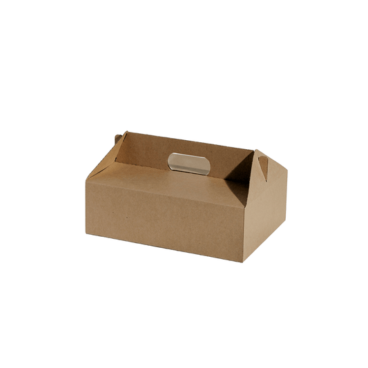 Small Premium Enviro Plain Kraft Carry Tray Box - 100/CTN