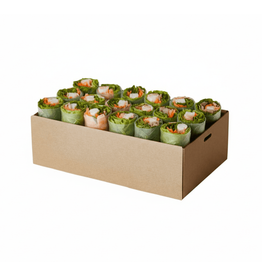 Small Kraft Corrugated Rectangle Catering Tray - 50/CTN - TEM IMPORTS™
