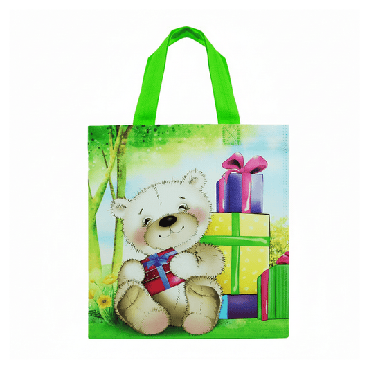 Small PP Printed Bear & Gift Non - Woven Bag - Pack of 10 - TEM IMPORTS™