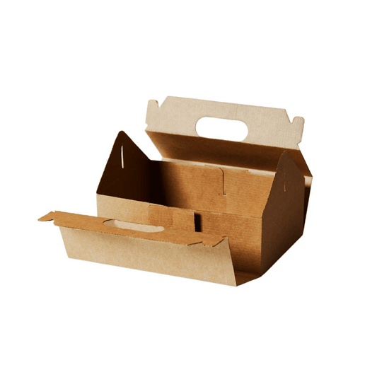 Small Premium Enviro Plain Kraft Carry Tray Box - TEM IMPORTS™