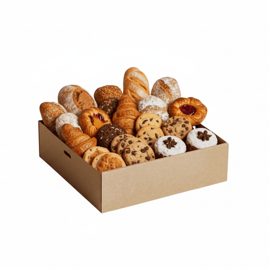 Small Square Kraft Corrugated Catering Tray *H80 - 100/CTN - TEM IMPORTS™