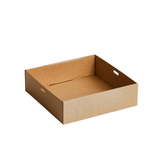 Large Square Kraft Corrugated Catering Tray - 100/CTN
