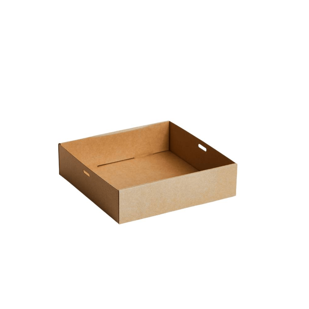 Square Kraft Corrugated Catering Tray - Small *H60 - TEM IMPORTS™