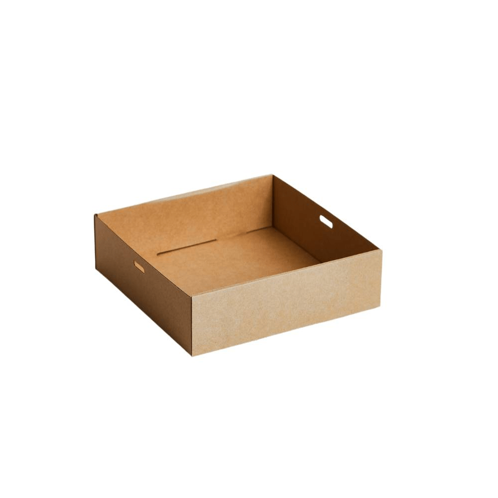 Square Kraft Corrugated Catering Tray - Small *H80 - TEM IMPORTS™