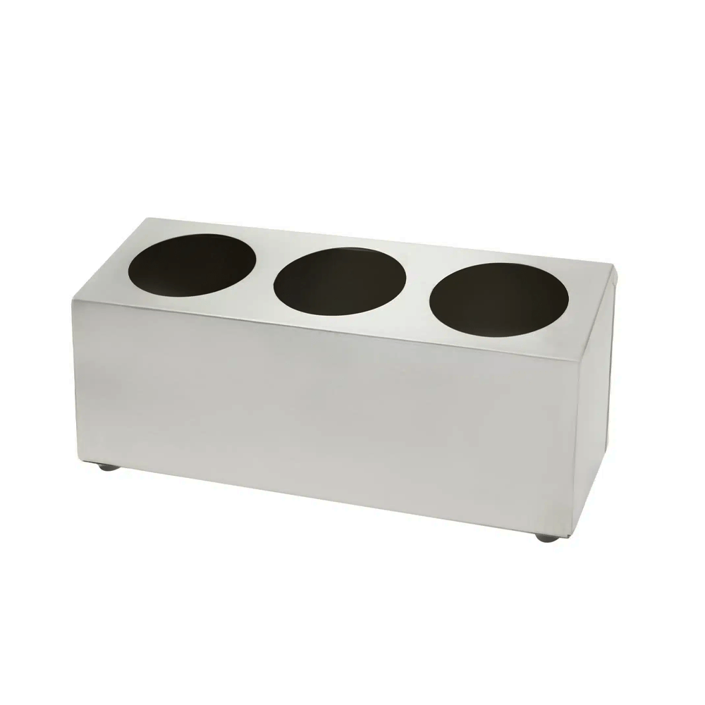 Stainless Steel Cutlery Cylinder Holder 3 Hole - TEM IMPORTS™