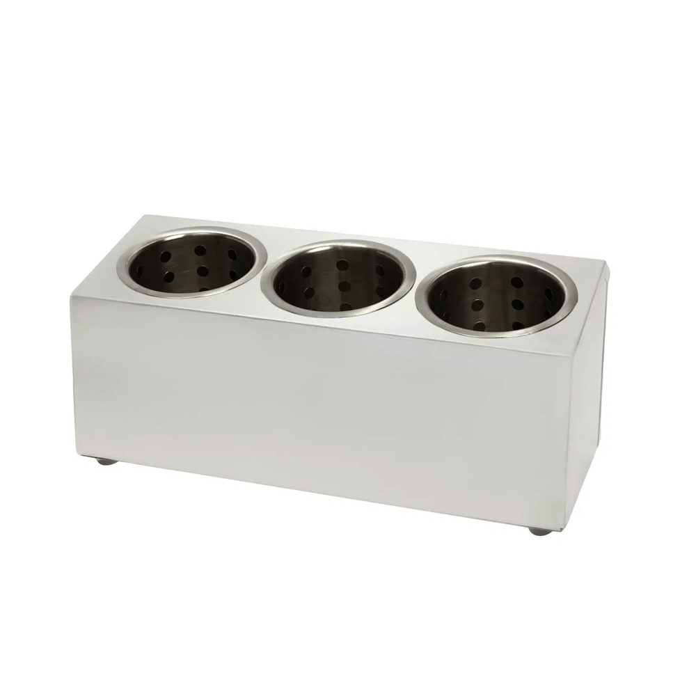 Stainless Steel Cutlery Cylinder Holder 3 Hole - TEM IMPORTS™