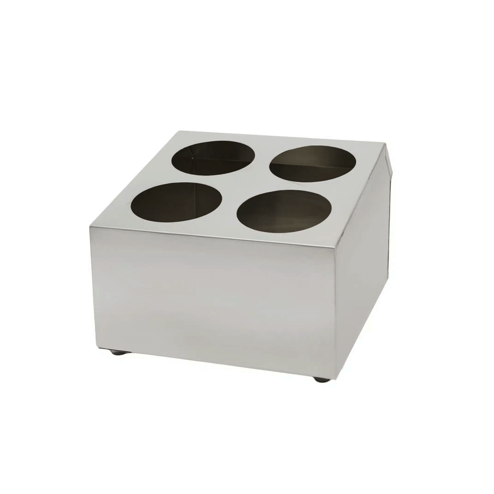Stainless Steel Cutlery Cylinder Holder 4 Hole - TEM IMPORTS™