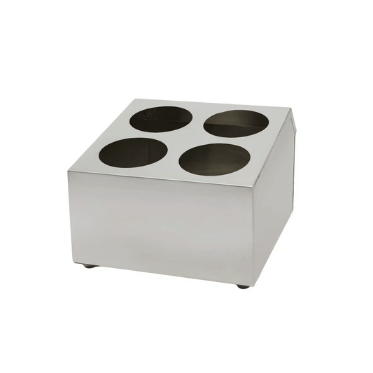 Stainless Steel Cutlery Cylinder Holder 4 Hole - TEM IMPORTS™