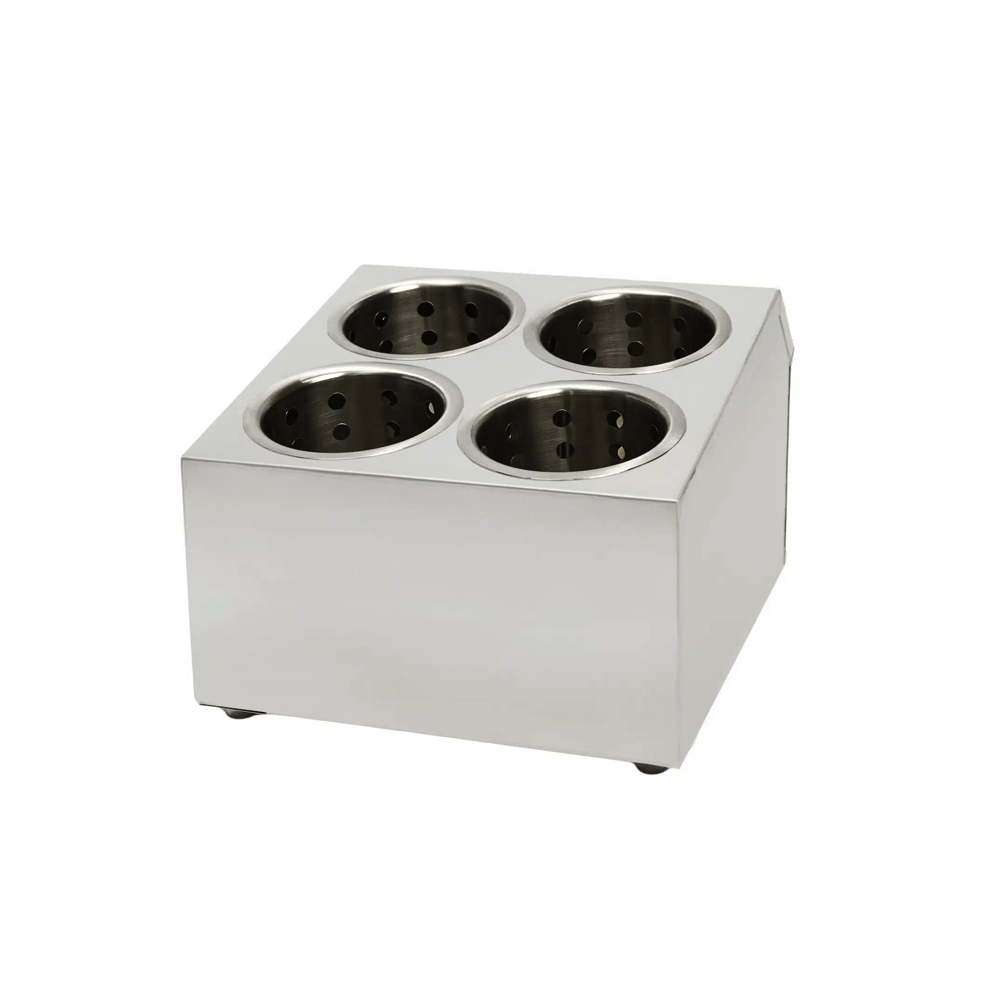 Stainless Steel Cutlery Cylinder Holder 4 Hole - TEM IMPORTS™