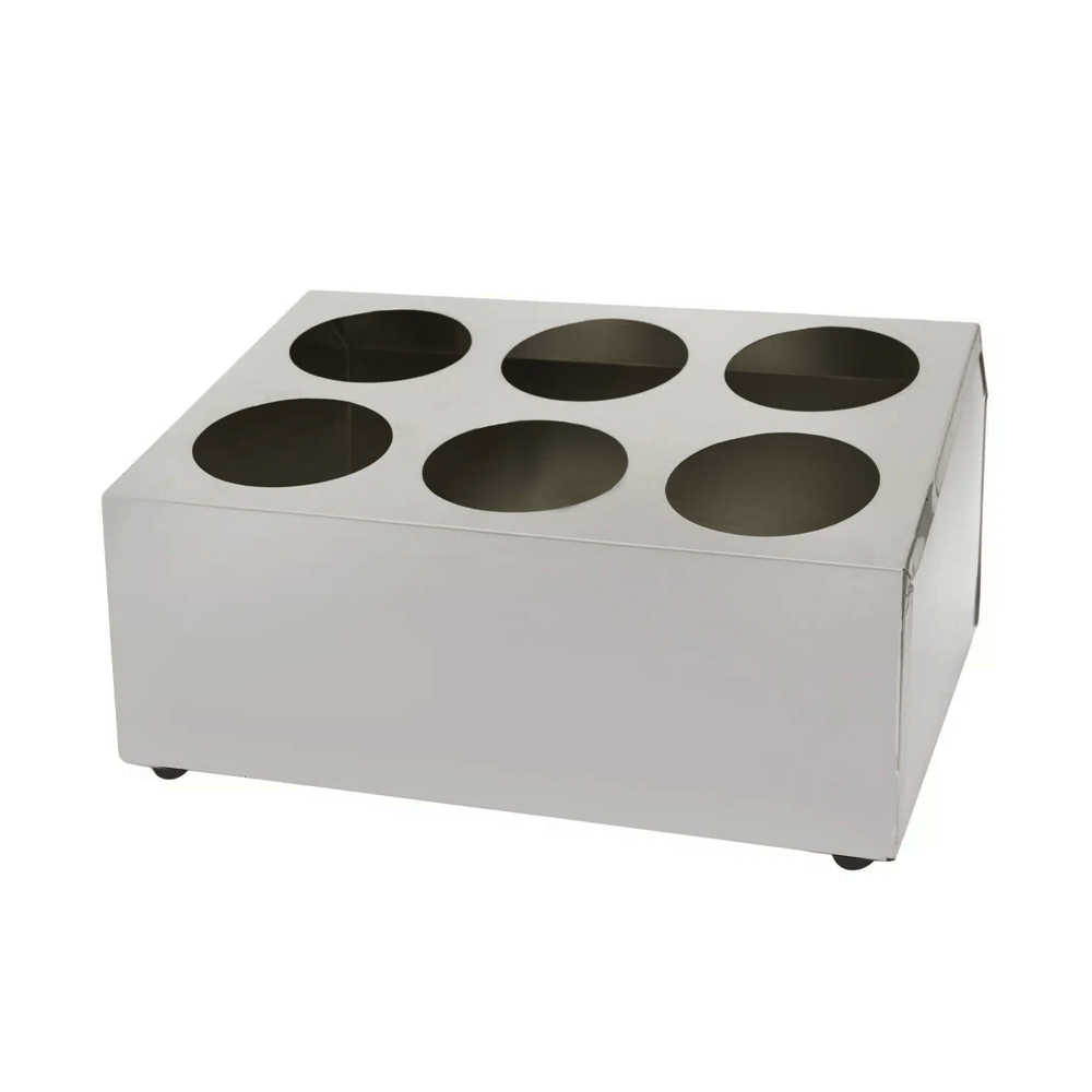 Stainless Steel Cutlery Cylinder Holder 6 Hole - TEM IMPORTS™