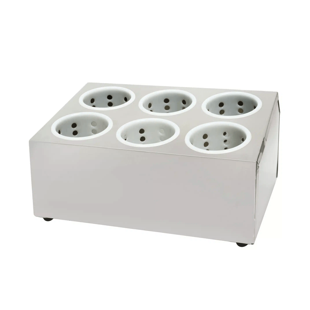 Stainless Steel Cutlery Cylinder Holder 6 Hole - TEM IMPORTS™