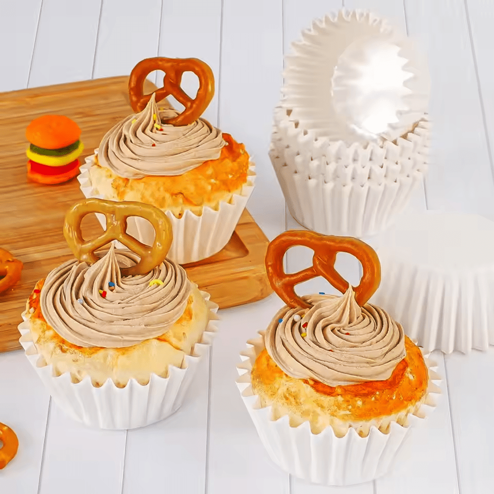 Standard White Cupcake Muffin Baking Liners - B40*H25mm - TEM IMPORTS™