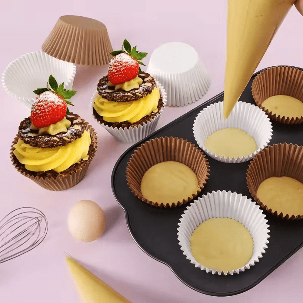 Standard White Cupcake Muffin Baking Liners - B40*H25mm - TEM IMPORTS™