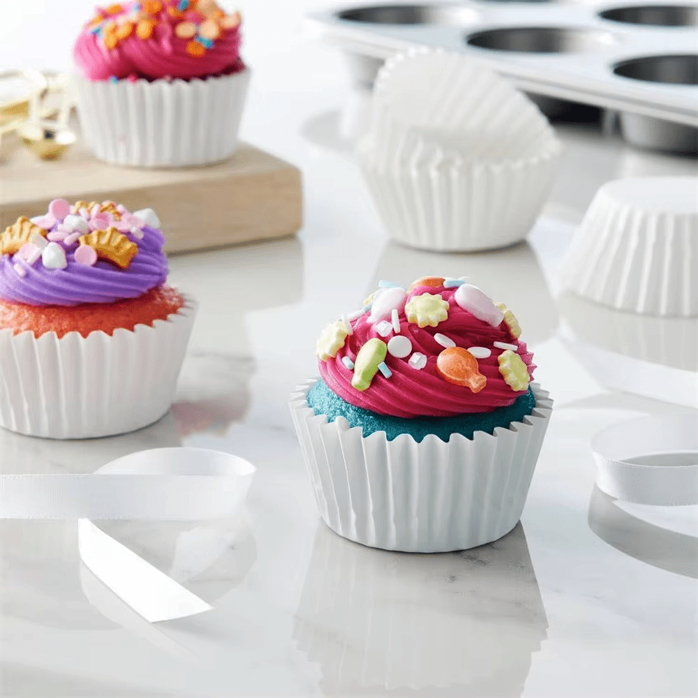 Standard White Cupcake Muffin Baking Liners - B40*H25mm - TEM IMPORTS™