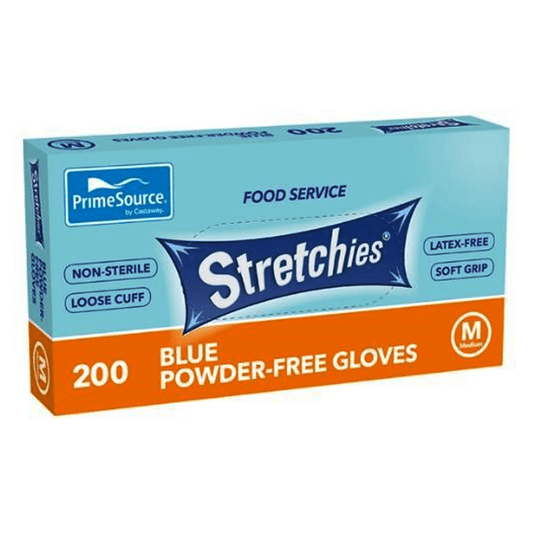 Strechies Powder Free Glove Elastic Blue Medium - 200/PKT - TEM IMPORTS™