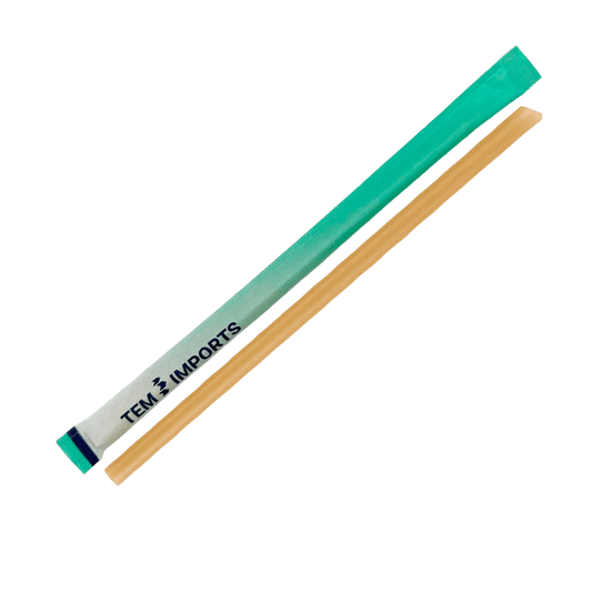 8mm Sugarcane Fiber Straws – Slant Cut Individually Wrapped