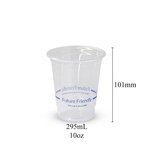 10oz/295mL (D/78mm) Clear RPET Cold Cup - Future Friendly Prints - TEM IMPORTS™