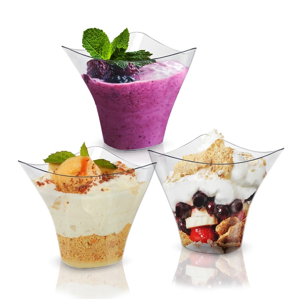 110mL Clear Mini Triangle Wave Dessert Cup - TEM IMPORTS™