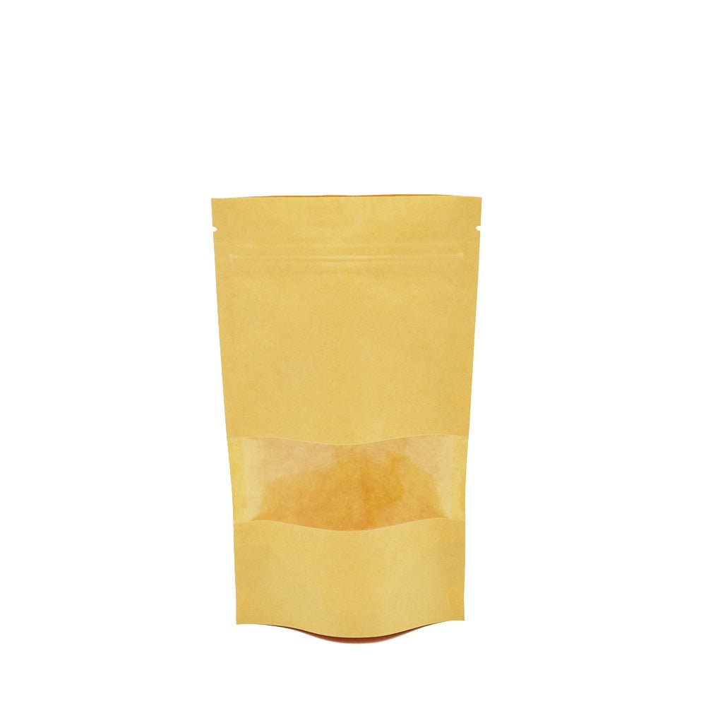 12x20 Reusable Kraft Ziplock Bag With Window-Pk50 - TEM IMPORTS™