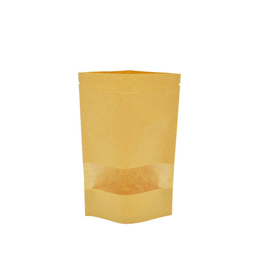 14x22 Reusable Kraft Ziplock Bag With Window-Pk50 - TEM IMPORTS™