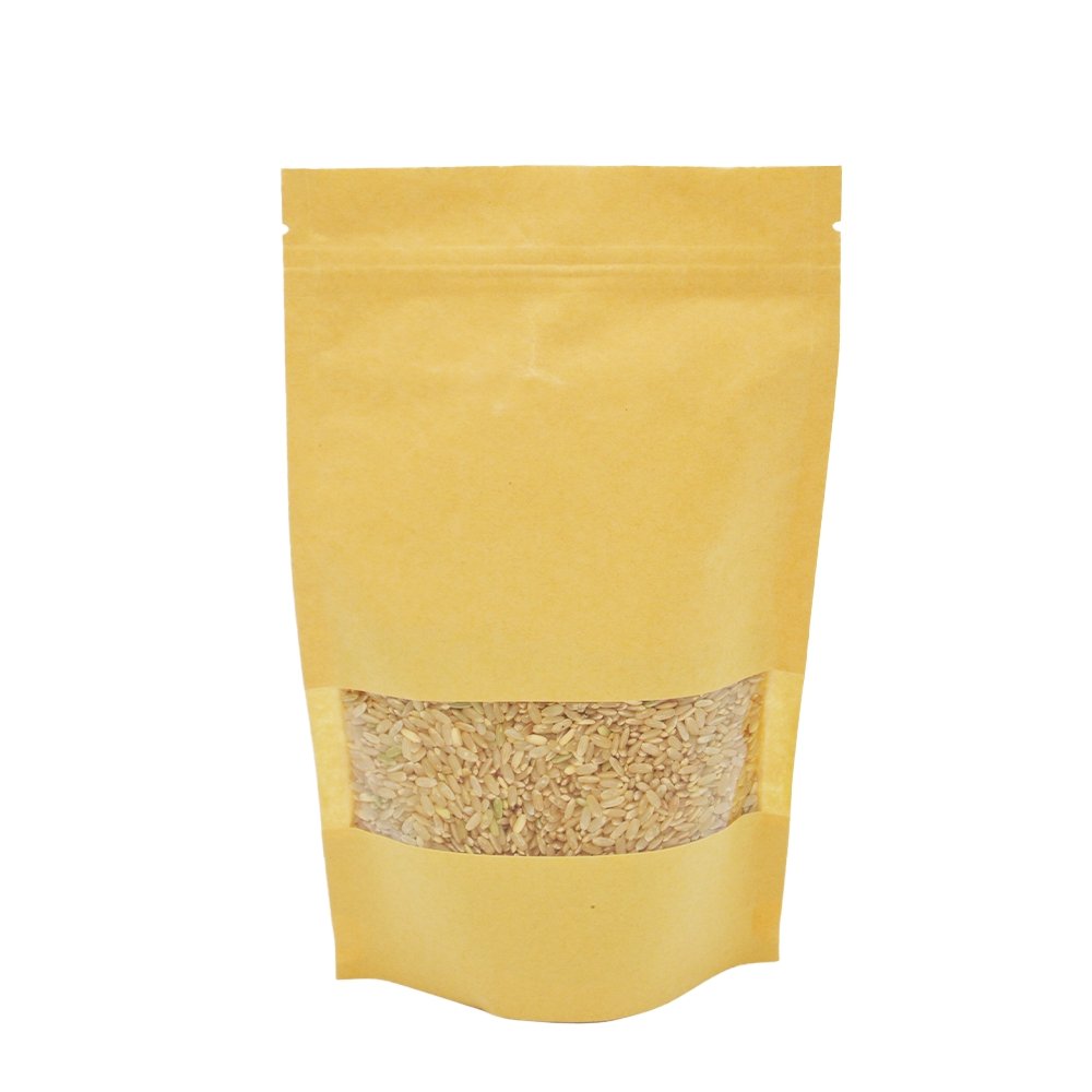 14x22 Reusable Kraft Ziplock Bag With Window-Pk50 - TEM IMPORTS™