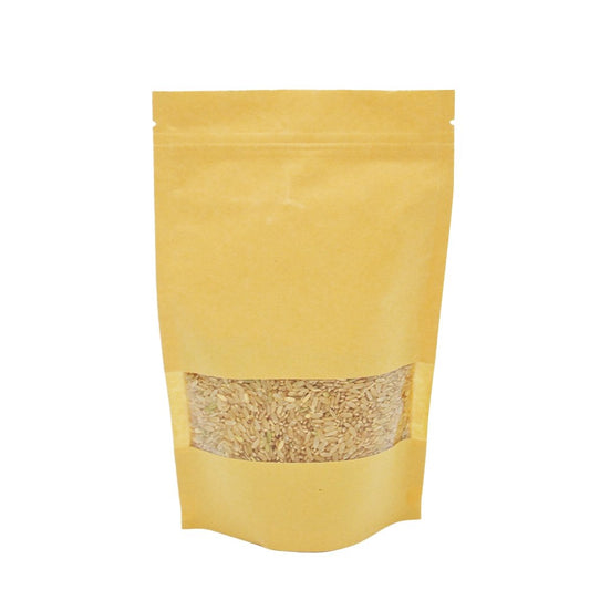 14x22 Reusable Kraft Ziplock Bag With Window-Pk50 - TEM IMPORTS™