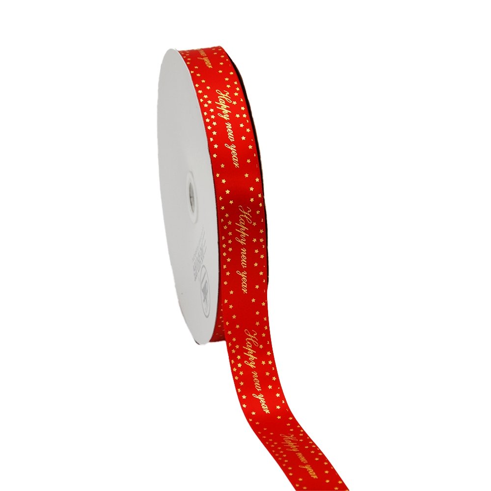 25mm Satin Ribbon - Happy New Year - TEM IMPORTS™