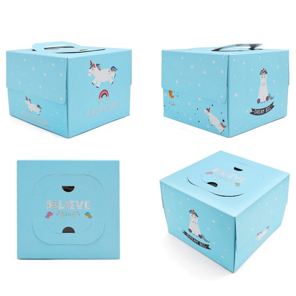 25x25x15 Patisserie Square Cake Box - Unicorn - TEM IMPORTS™