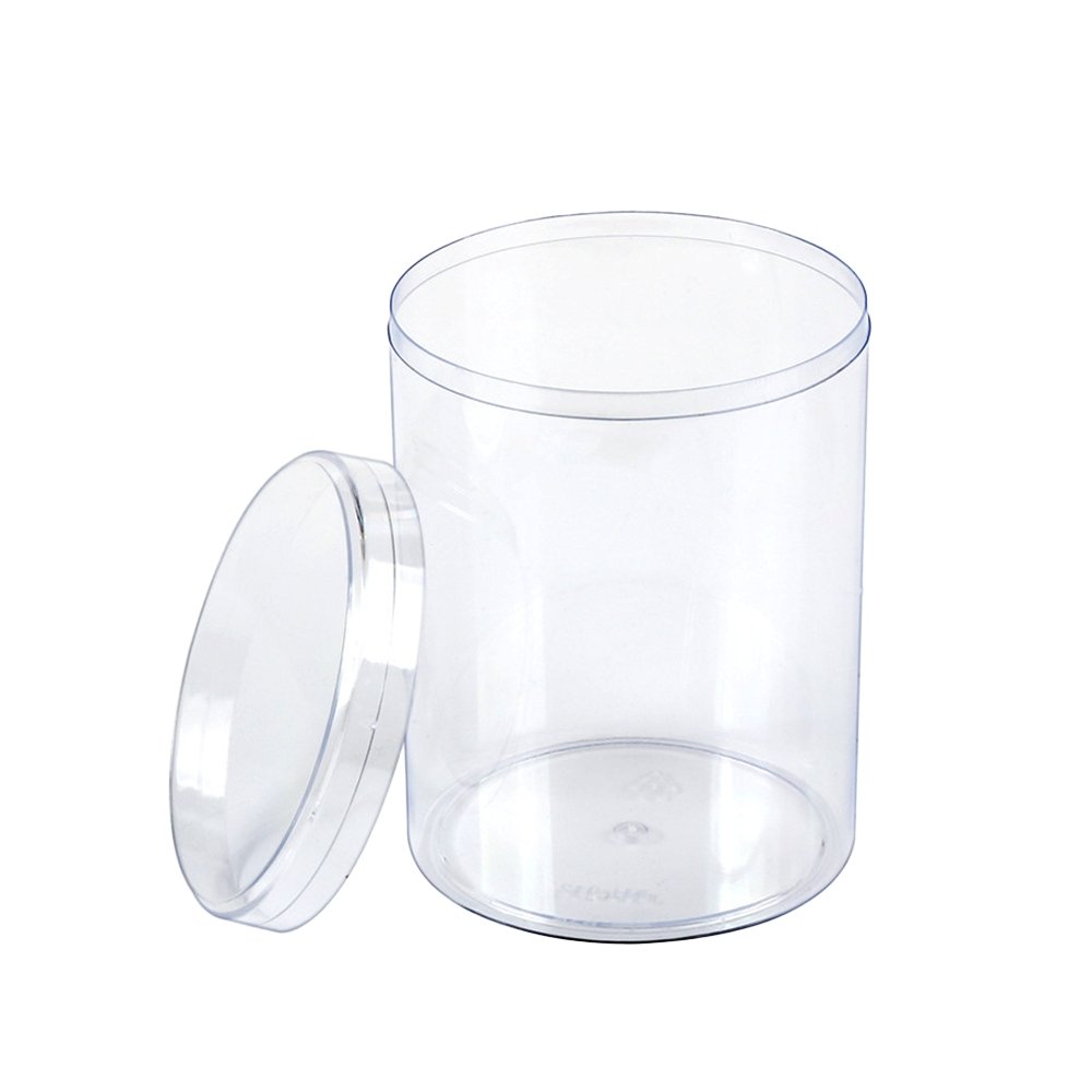 310mL Clear Round Cylinder Container With Hard Lid - TEM IMPORTS™
