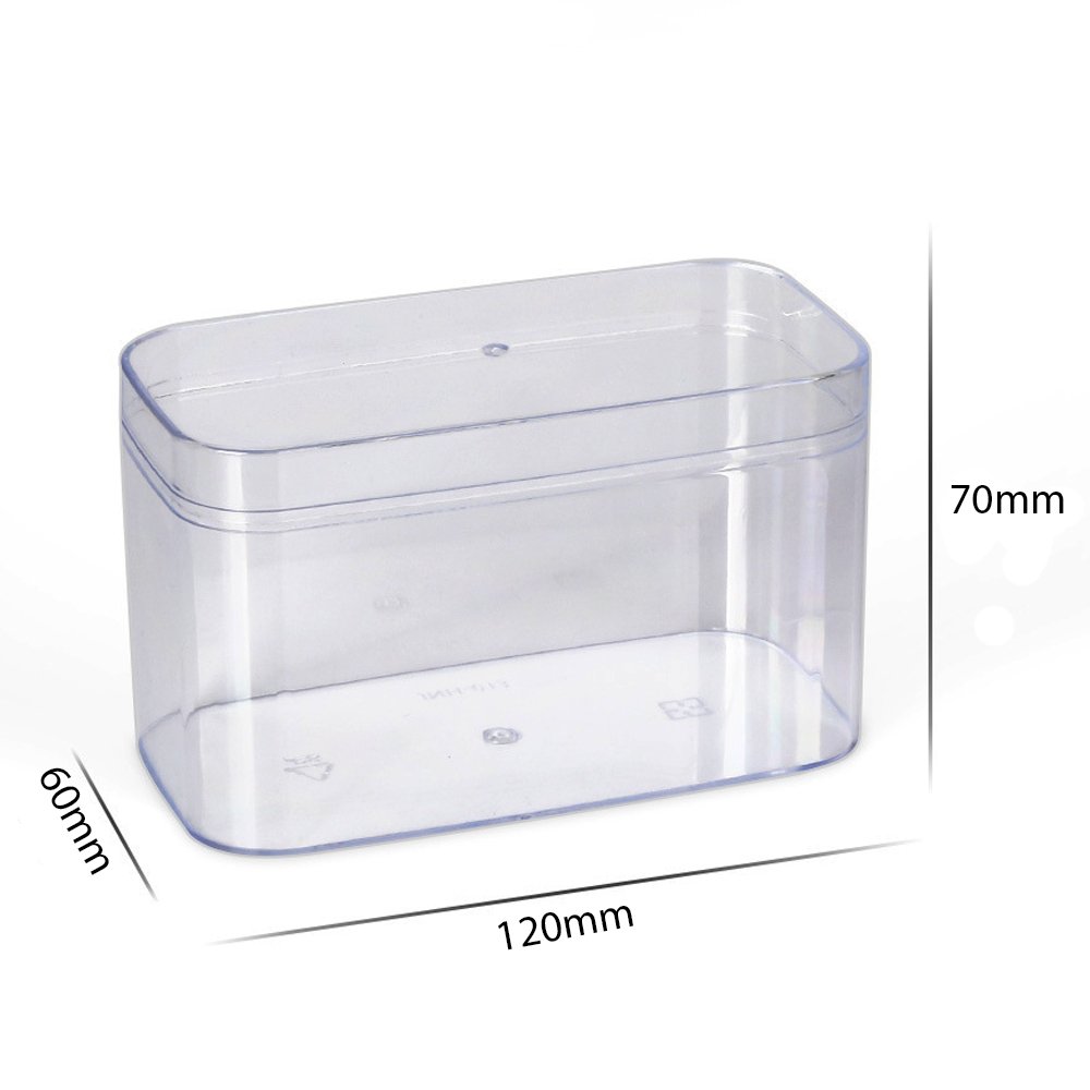 340mL Clear Tall Rectangular Container With Hard Lid - TEM IMPORTS™