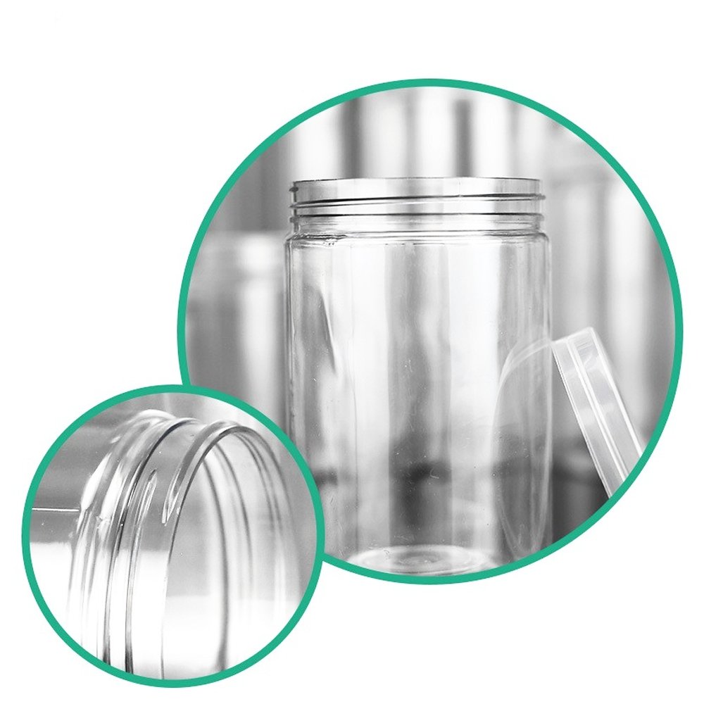 400mL/89mm Neck Straight Sided Plastic Jar With Metal Lid - TEM IMPORTS™