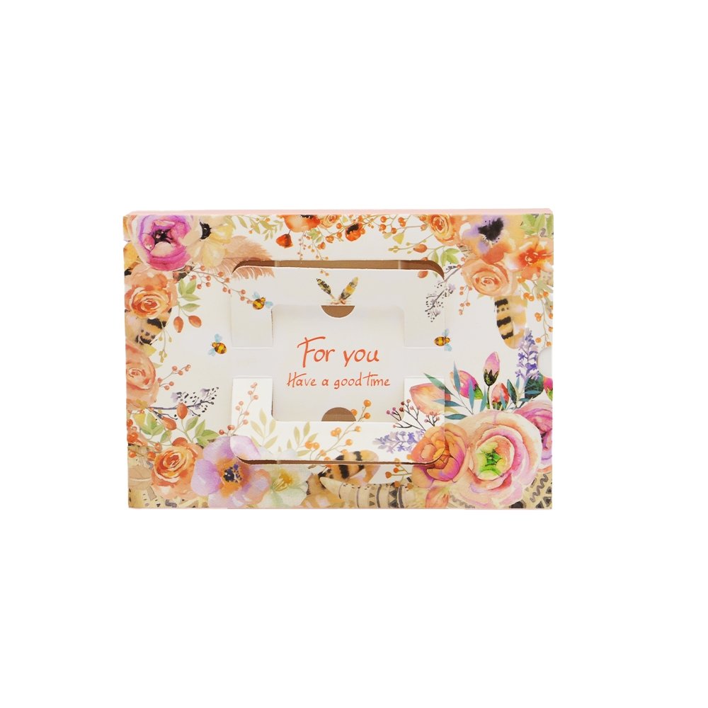 6 Compartment Printed Paper Box - Autumn Flower Pattern - TEM IMPORTS™