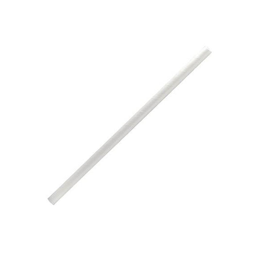 6mm White Regular Flat End Cut Paper Straws