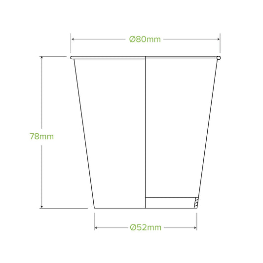 6oz/200mL (80mm) Green Cold Paper BioCup - 1000/ctn - TEM IMPORTS™