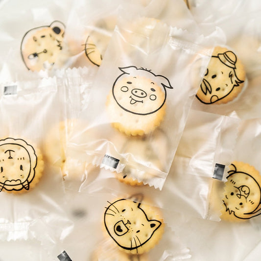 75x45mm Heat Seal Nougat Bags -Pk100-Animal Face - TEM IMPORTS™