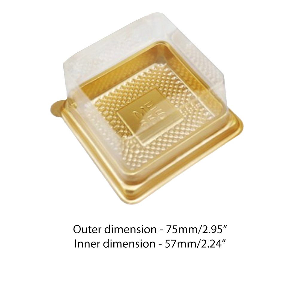 75x75mm Gold Square Base With Clear Lid - TEM IMPORTS™